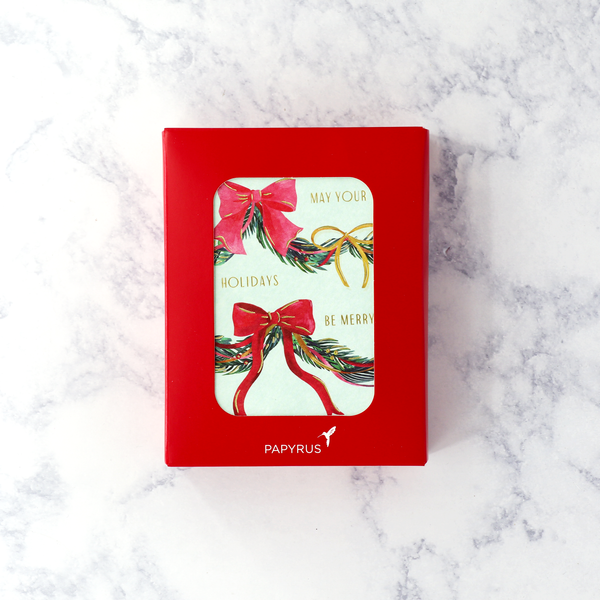 Festive Garland & Bows Holiday Boxed Cards (Set of 20)