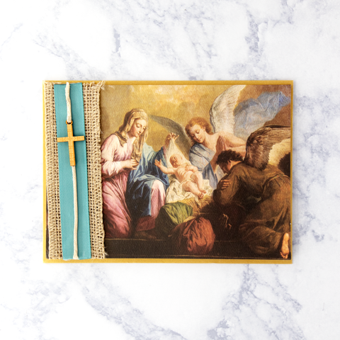 Fine Art Nativity With Angels Religious Christmas Card