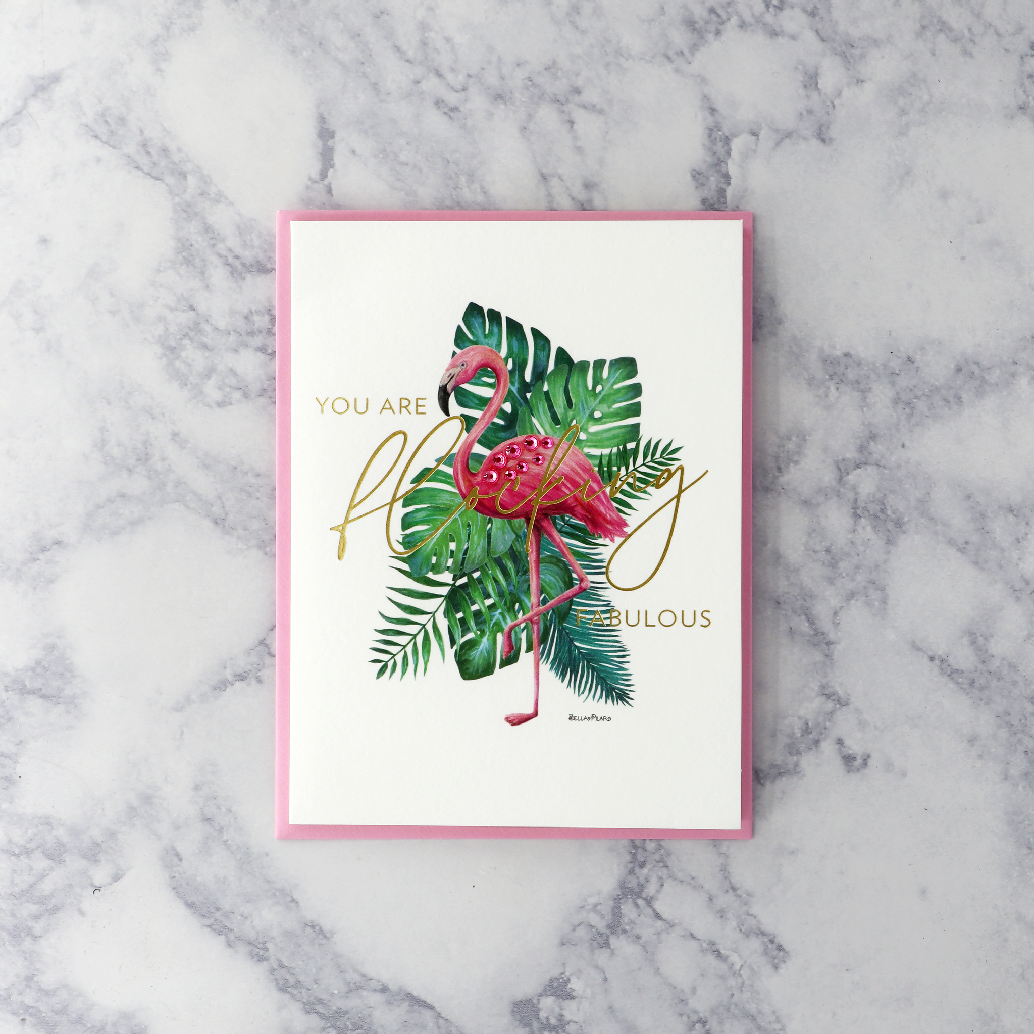 Flamingo “Flocking Fabulous” Blank Card