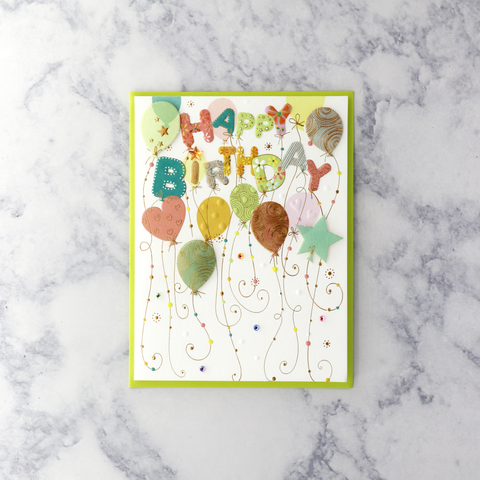 Floating Balloons Birthday Card