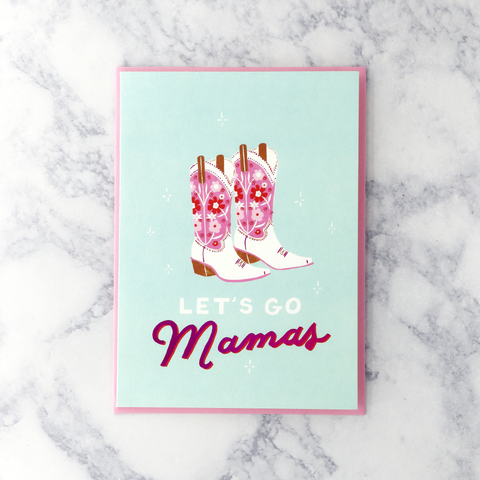 Floral Cowboy Boots Mother's Day Card
