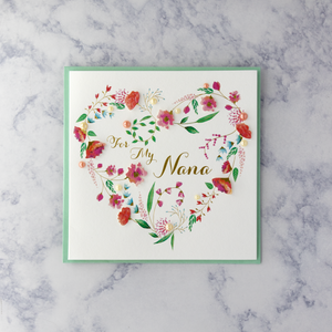 Floral Heart Lettering Mother's Day Card (Grandma)