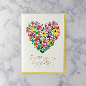 Floral Heart Mother's Day Card (For Mom)