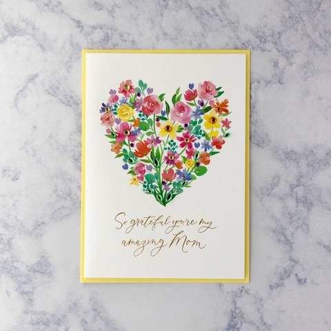 Floral Heart Mother's Day Card (For Mom)