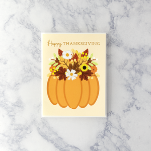 Floral Pumpkin Thanksgiving Card