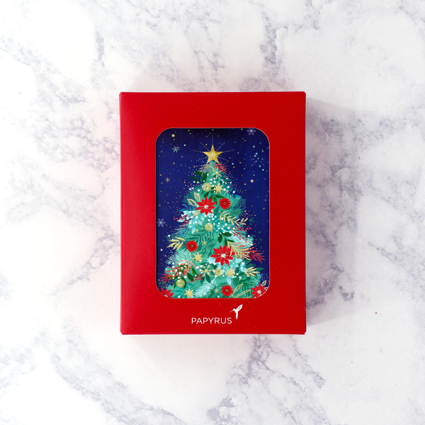 Floral Tree Prelude Christmas Boxed Cards (Set of 20)