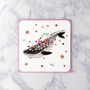 Floral Whale Valentine’s Day Card