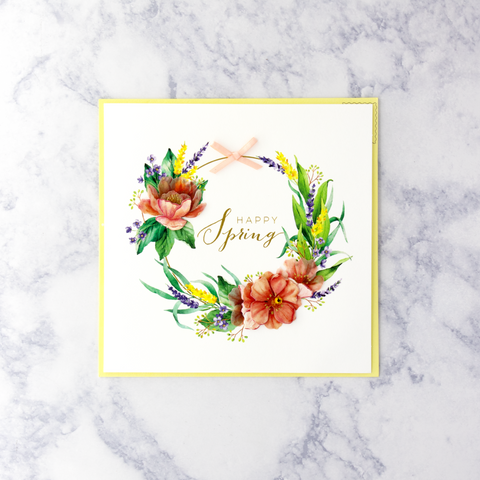 Floral Wreath Spring Easter Card