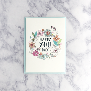 Floral Wreath “Happy You Day” Birthday Card