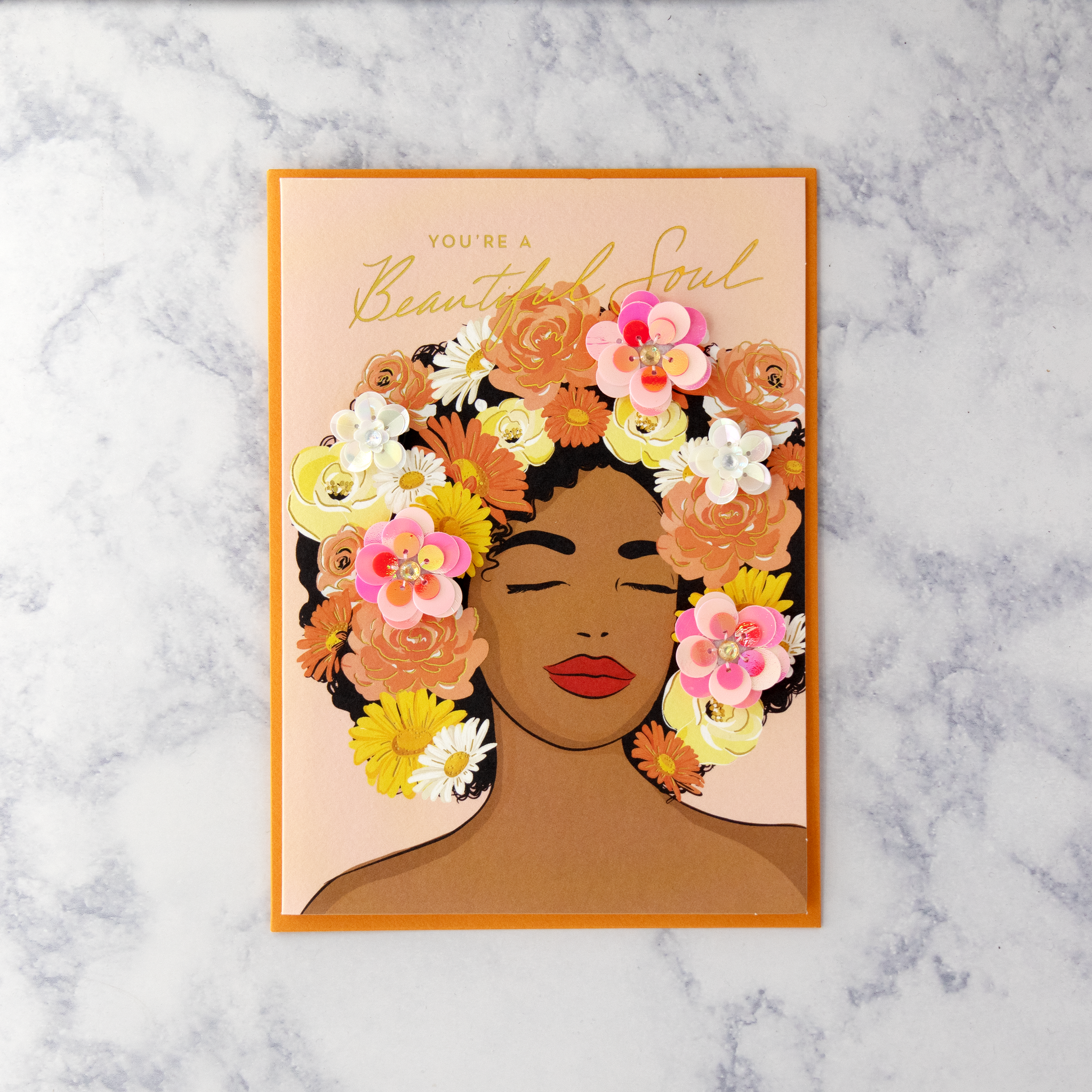 Flower Crown "Beautiful Soul" Friendship Card