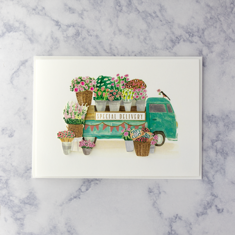 Flower Delivery Car Mother's Day Card