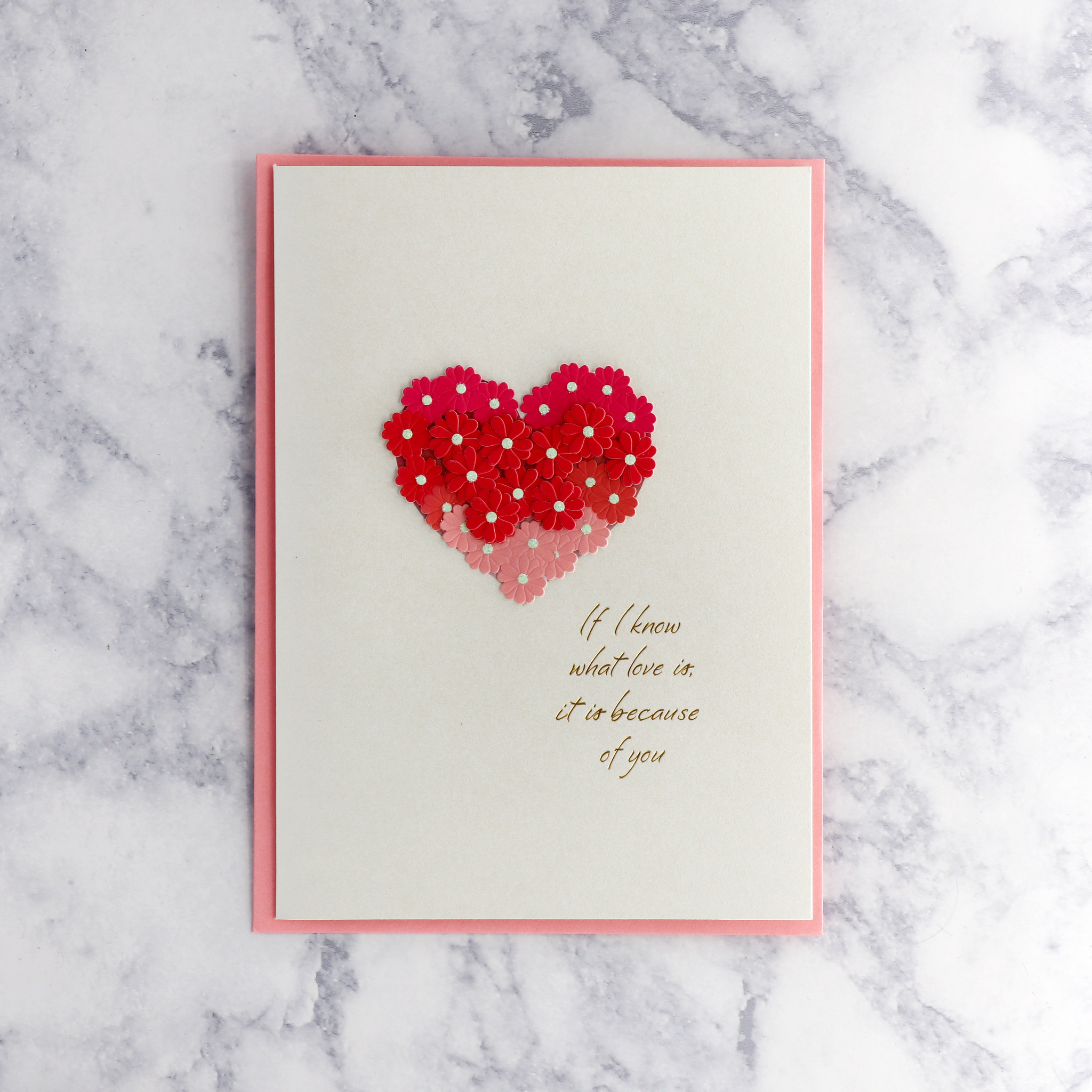 Flower Heart Birthday Card