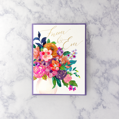 Flowers In Vase Wedding Card