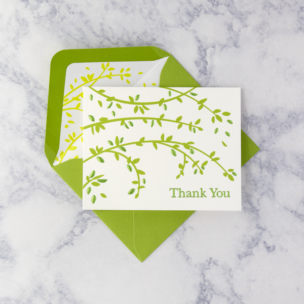 Foil Leaves Thank You Boxed Notes (Set of 20)