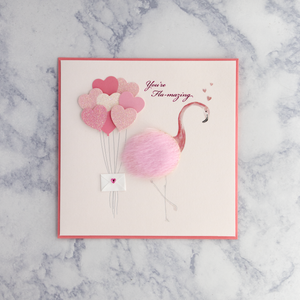 Fur Flamingo Valentine's Day Card