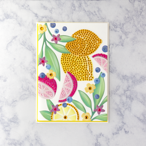 Gemmed Citrus Floral Blank Card