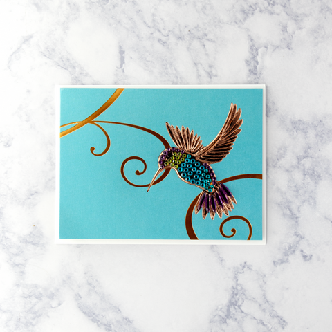 Gemmed Hummingbird Blank Card