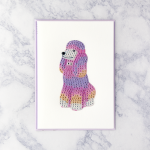 Gemmed Ombré Poodle Blank Card