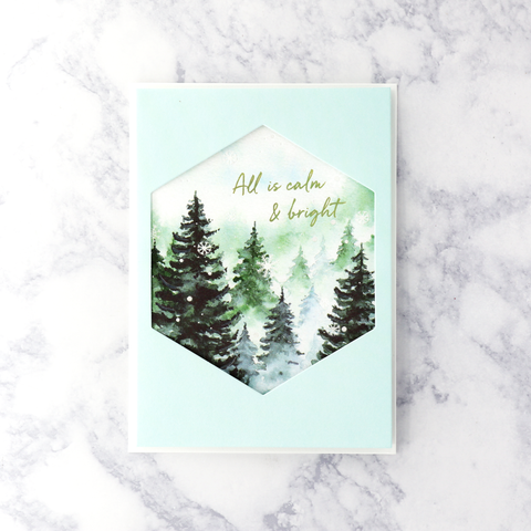 Geo Winter Scene Holiday Card