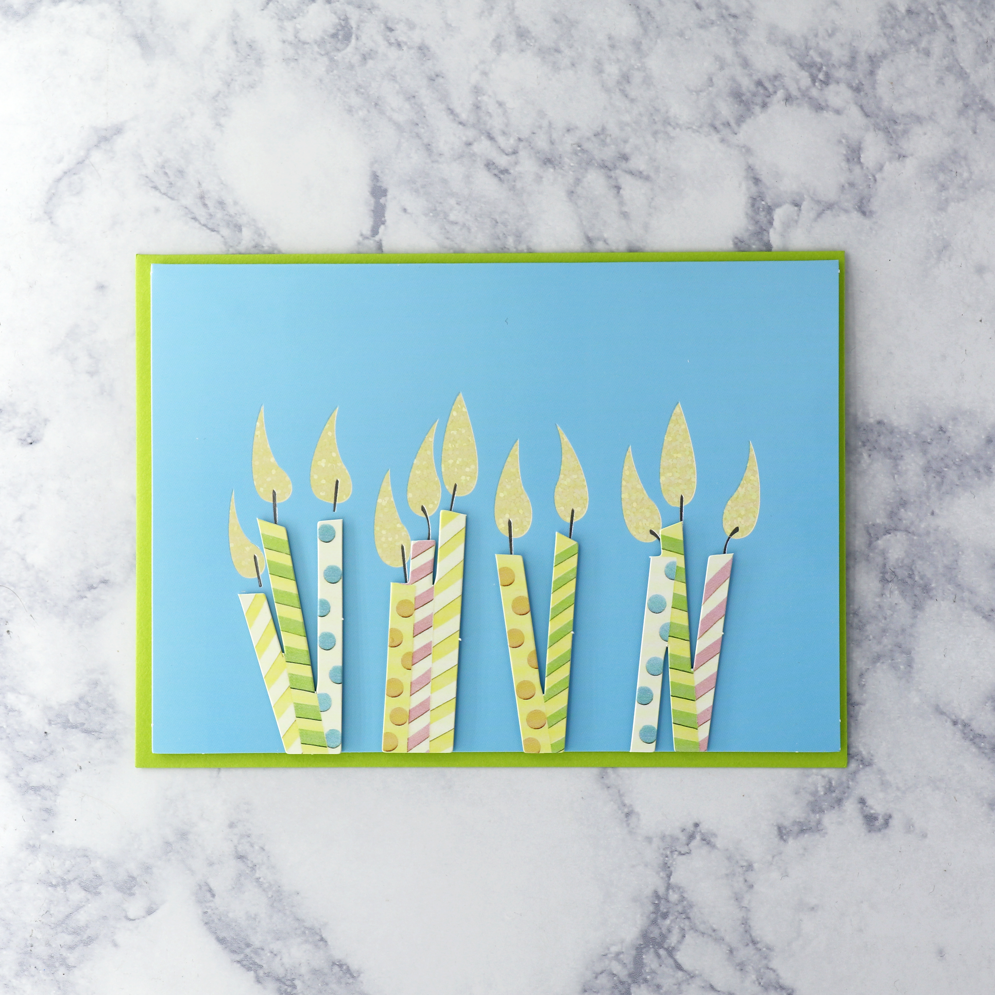 Glitter Candles Birthday Card