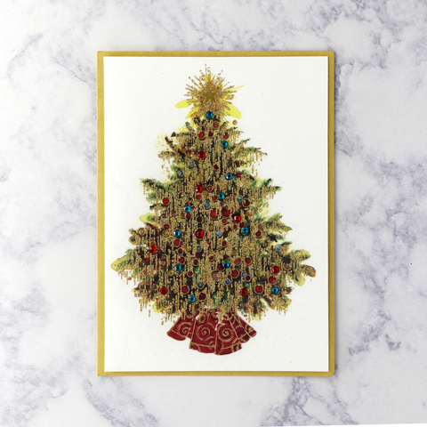 Glittered Festive Tree Christmas Card