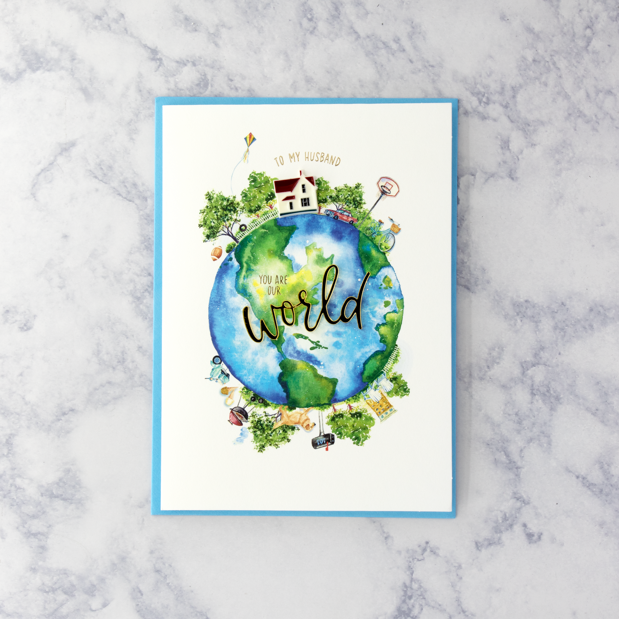 Globe Icons Father's Day Card (Husband)