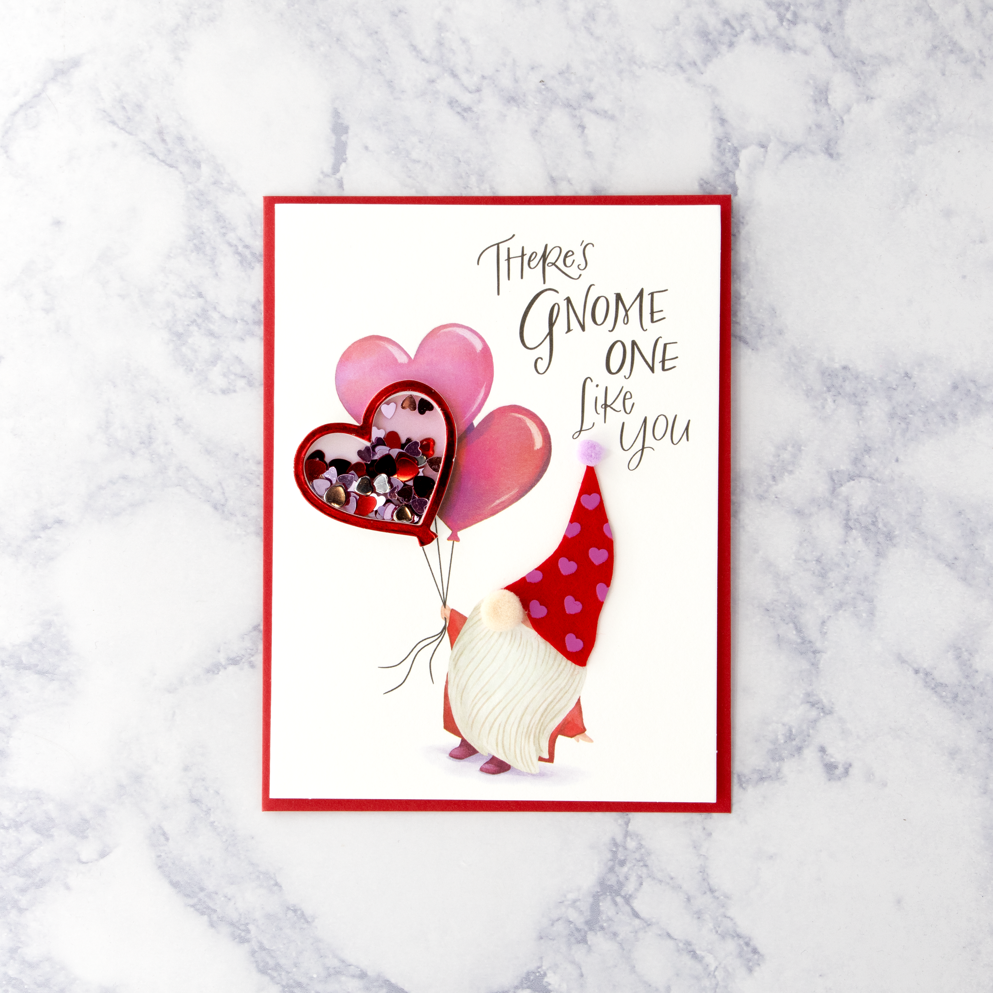 Gnome With Balloons Valentine’s Day Card