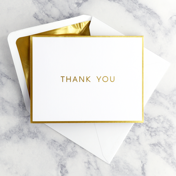 Gold Bordered Thank You Boxed Notes (Set of 10)