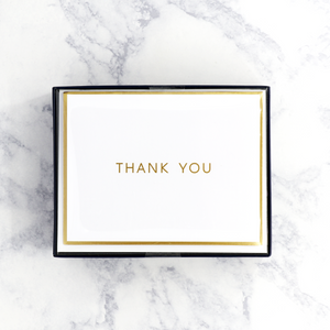 Gold Bordered Thank You Boxed Notes (Set of 10)