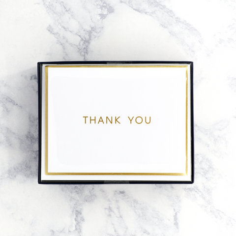 Gold Bordered Thank You Boxed Notes (Set of 10)