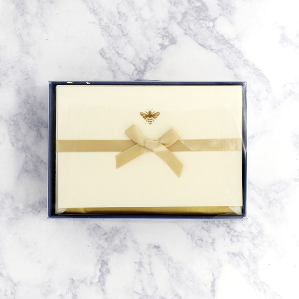 Gold Embossed Bee Boxed Cards (Set of 10)