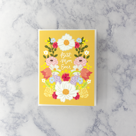 Gold Floral Mother's Day Card