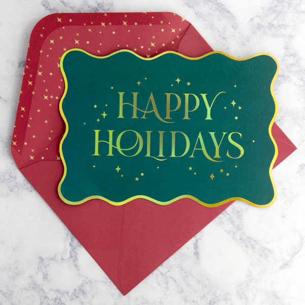 Gold Lettering Holiday Boxed Notes (Set of 16)