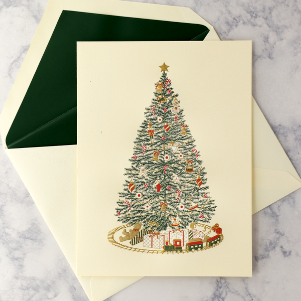 Hand Engraved Christmas Morning Tree Christmas Boxed Notes (Set of 10)