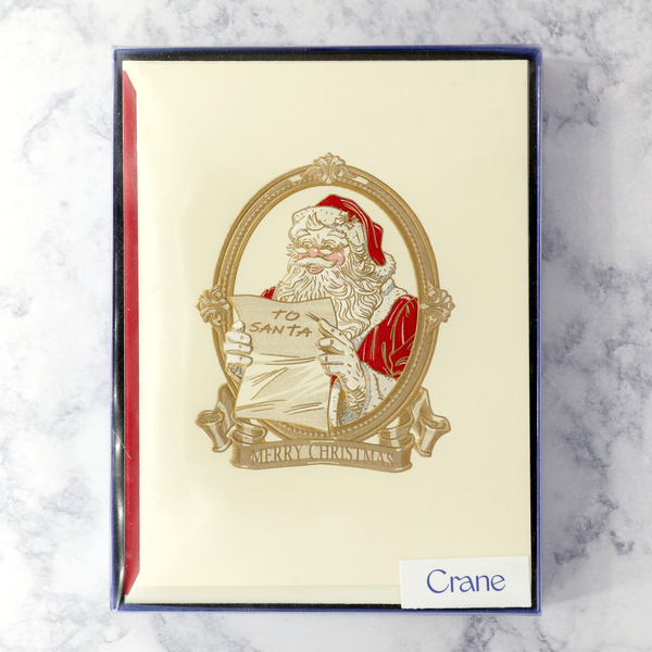 Hand Engraved Classic Santa With Letter Christmas Boxed Notes (Set of 10)