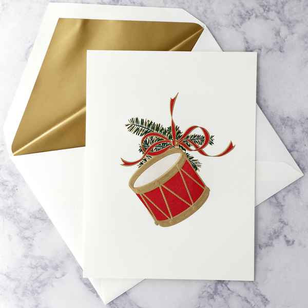 Hand Engraved Drum Ornament Holiday Boxed Notes (Set of 10)