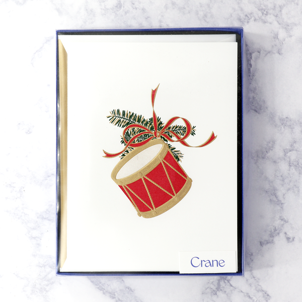 Hand Engraved Drum Ornament Holiday Boxed Notes (Set of 10)