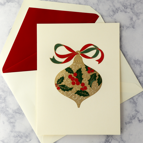 Hand Engraved Filigree Ornament Christmas Boxed Cards (Set of 10)