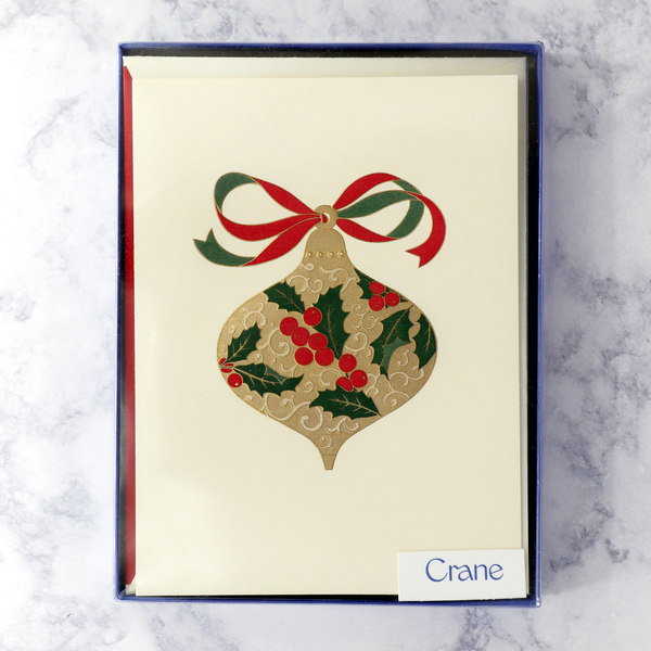 Hand Engraved Filigree Ornament Christmas Boxed Cards (Set of 10)