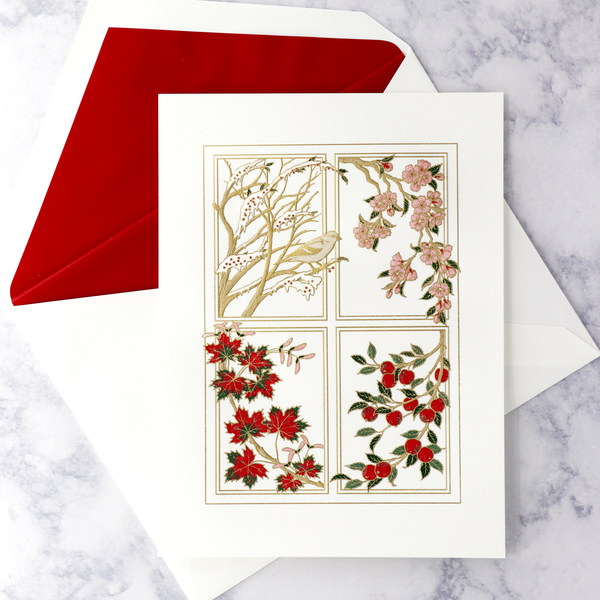 Hand Engraved Four Seasons Holiday Boxed Notes (Set of 10)