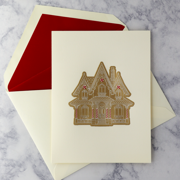 Hand Engraved Gingerbread Cottage Christmas Boxed Notes (Set of 10)