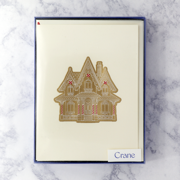 Hand Engraved Gingerbread Cottage Christmas Boxed Notes (Set of 10)