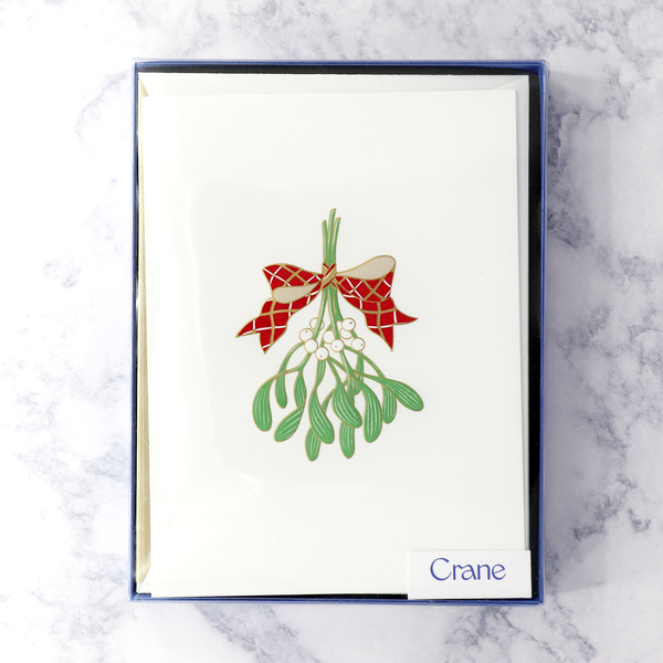 Hand Engraved Mistletoe Bough Holiday Boxed Cards (Set of 10)