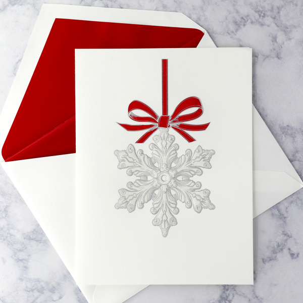Hand Engraved Snowflake Ornament Holiday Boxed Notes (Set of 10)