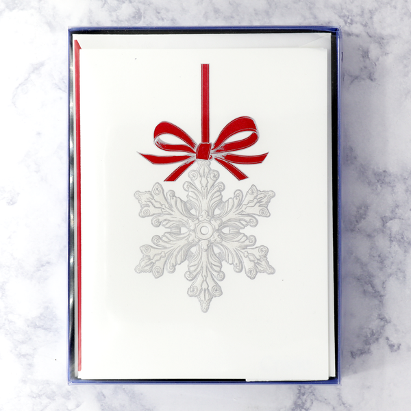 Hand Engraved Snowflake Ornament Holiday Boxed Notes (Set of 10)