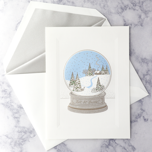 Hand Engraved Snowglobe Christmas Boxed Notes (Set of 10)