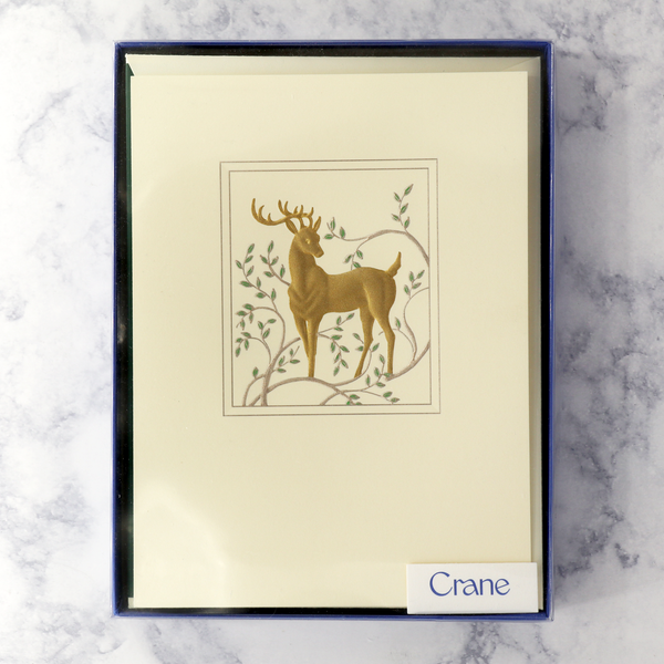 Hand Engraved Woodland Reindeer Holiday Boxed Notes (Set of 10)