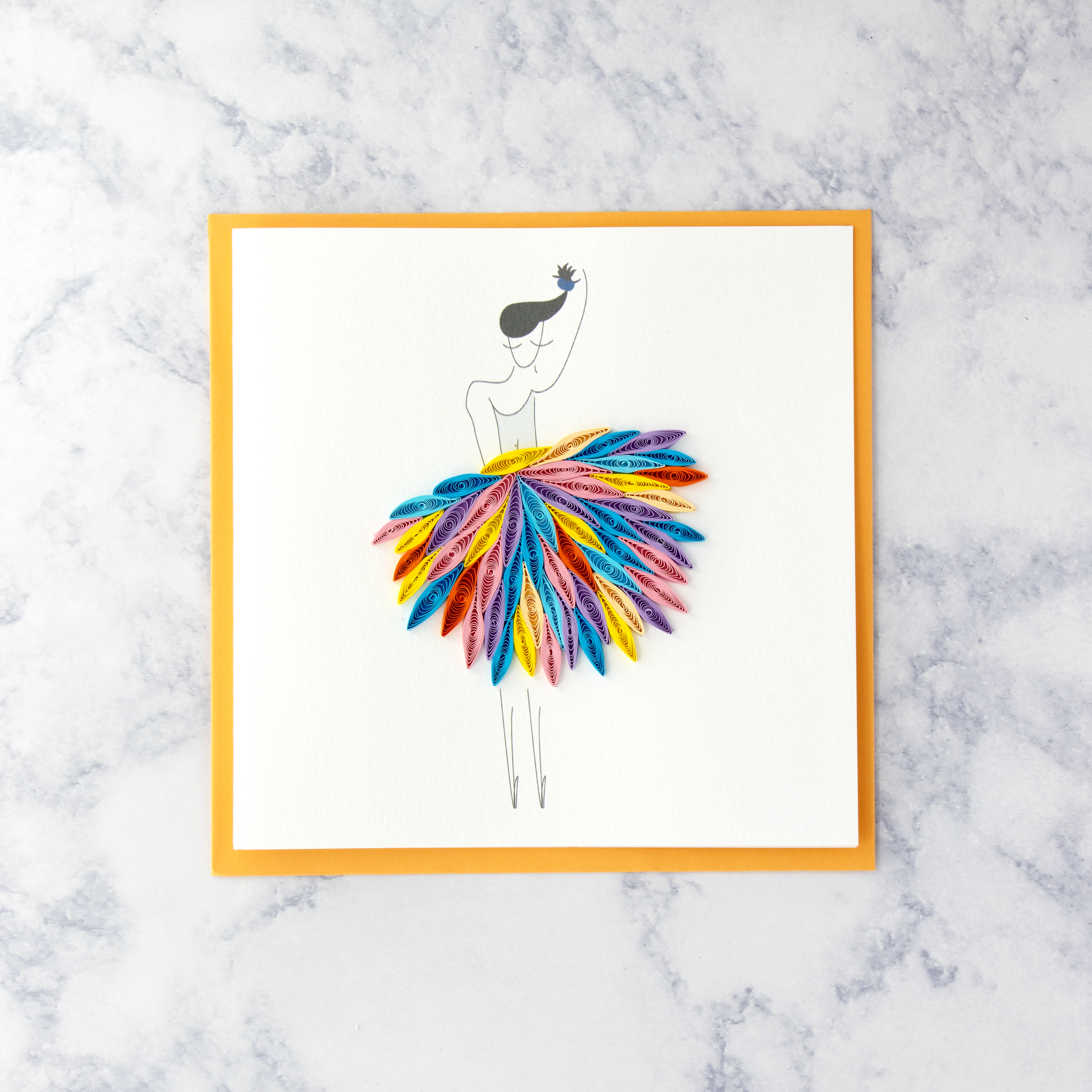 Handmade Ballerina Quilling Blank Card