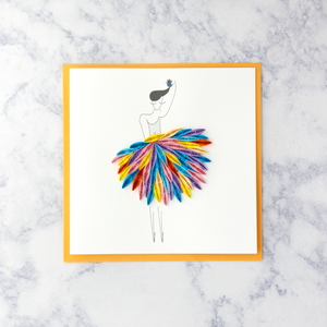 Handmade Ballerina Quilling Blank Card