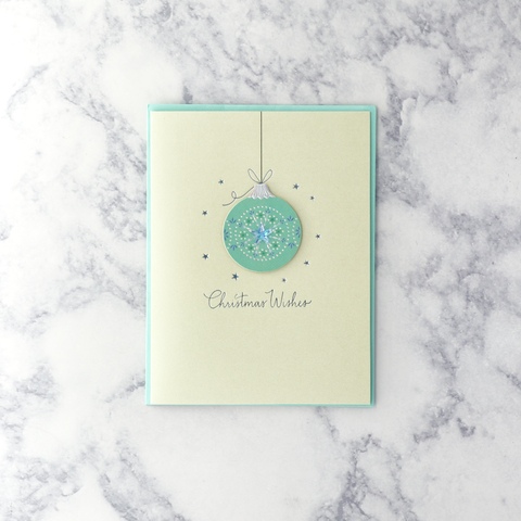 Handmade Brushstroke Ornament Christmas Card